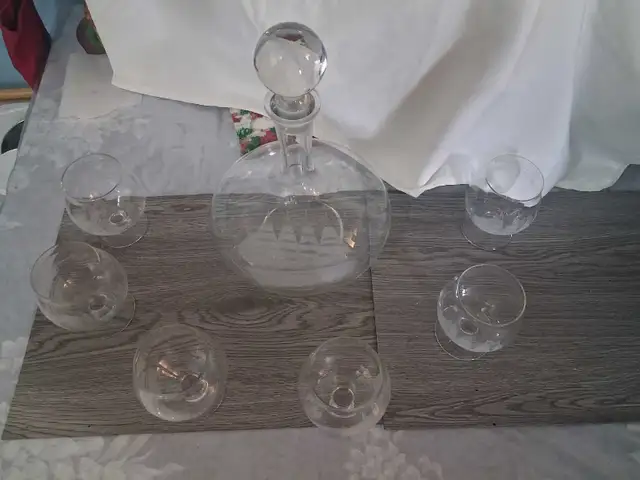Sailing ship engraved  decanter