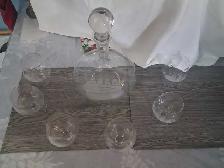 Sailing ship engraved  decanter