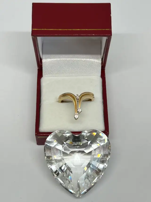 14K Yellow Gold Diamond Bypass Ring