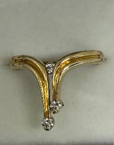 14K Yellow Gold Diamond Bypass Ring - Photo 2