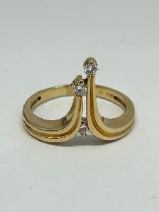 14K Yellow Gold Diamond Bypass Ring - Photo 3