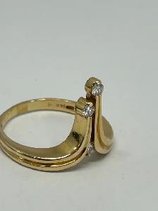 14K Yellow Gold Diamond Bypass Ring - Photo 4