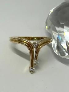 14K Yellow Gold Diamond Bypass Ring - Photo 9