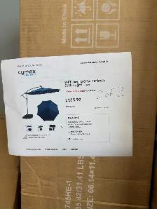 10 Ft patio umbrella with LED (navy blue) NEW (in box)