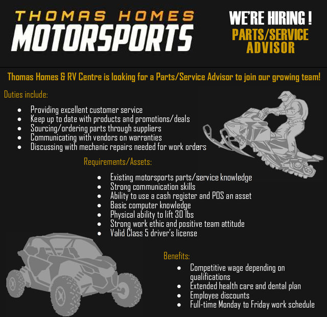 Parts & Service Advisor - BRP Dealer