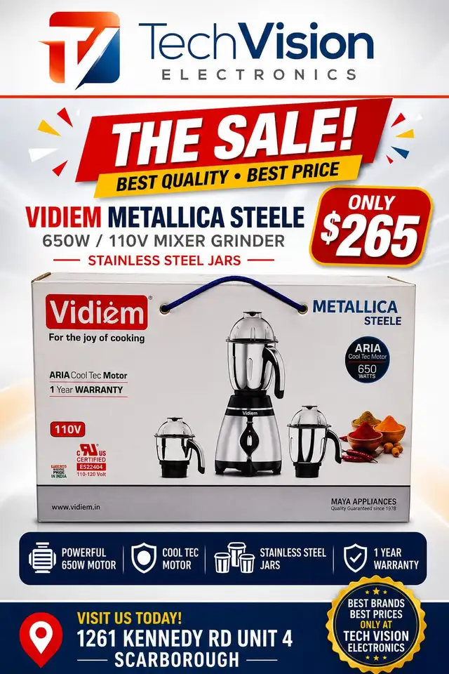 Vidiem Metallica STEELE 650W / 110V Stainless Steel Jars