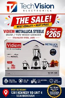Vidiem Metallica STEELE 650W / 110V Stainless Steel Jars