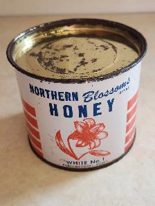 Vintage Northern Blossoms honey tin