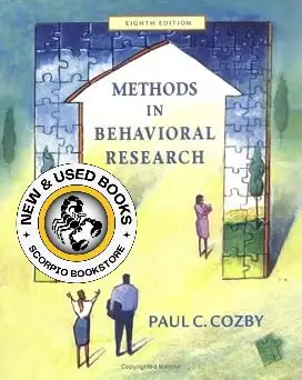 Methods in Behavioral Research 8E by Paul C. Cozby 9780072523423