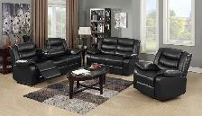 New Recliner 3PC Leather Sofa Set With Free Delivery