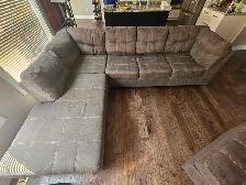 Used Sectional Couch (114') and Ottoman (35'x35') for Sale