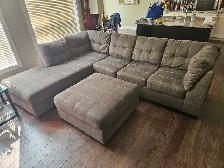 Used Sectional Couch (114') and Ottoman (35'x35') for Sale - Photo 3
