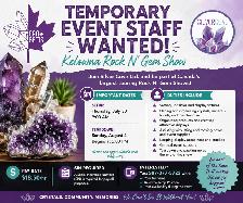 Temporary Event Staff Wanted – Kelowna Rock N' Gem Show