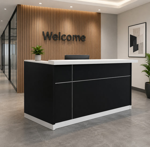 Zina II Reception Desk Black from $549