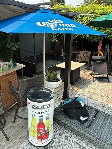 Smirnoff rolling Cooler and Large Corona Umbrella $100