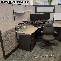 Patterned Two-Tone Teknion Cubicle Systems Divider Wall Panels