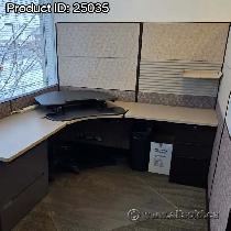 Patterned Two-Tone Teknion Cubicle Systems Divider Wall Panels - Photo 2
