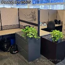 Patterned Two-Tone Teknion Cubicle Systems Divider Wall Panels - Photo 4