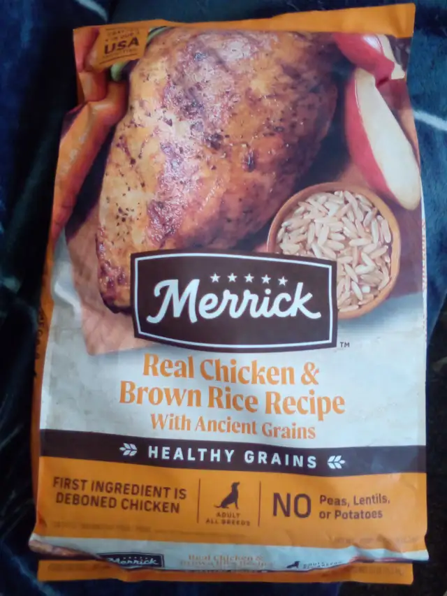 New never opened 25 lb bag of Merrick dog food.