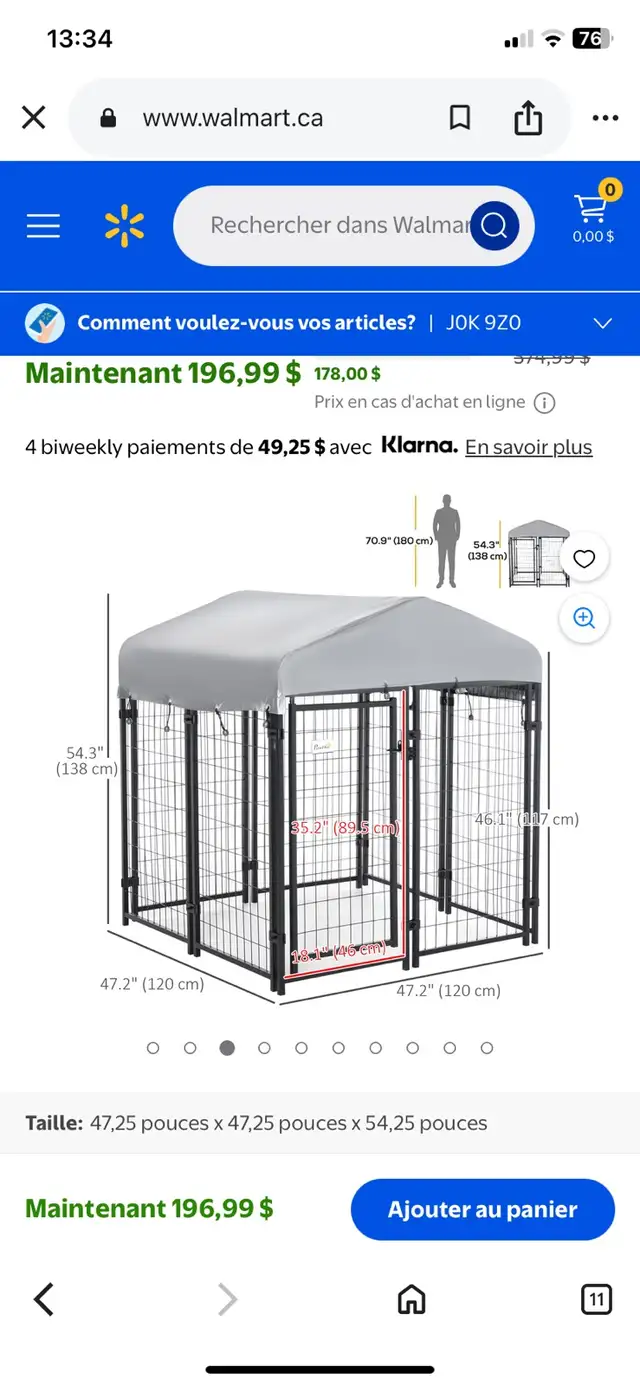 enclos neuve avec toit dans sa boîte chien,chat,poule