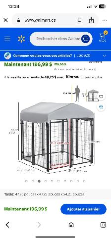enclos neuve avec toit dans sa boîte chien,chat,poule