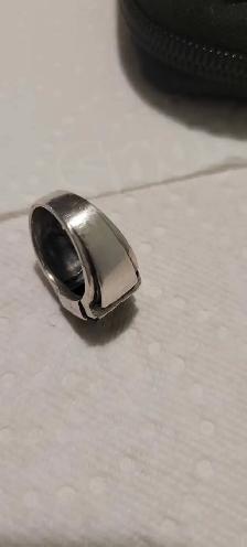 bague en argent avec belle pierre noire - Photo 6