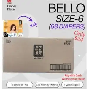 Hello Bello Size 6 Diapers$24