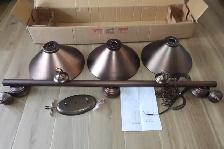 LAMPE DE BILLARD NEUVE  56 po AVEC 3 ABATS JOURS 14 POUCES