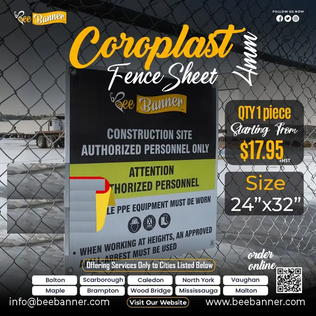 Coroplast Fence Sheets 4mm – Durable & Weatherproof Signs