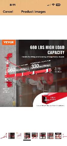 Electric Hoist  Support Arm Vevor - Photo 4