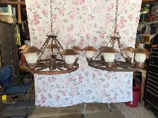Antique wagon wheel chandelier