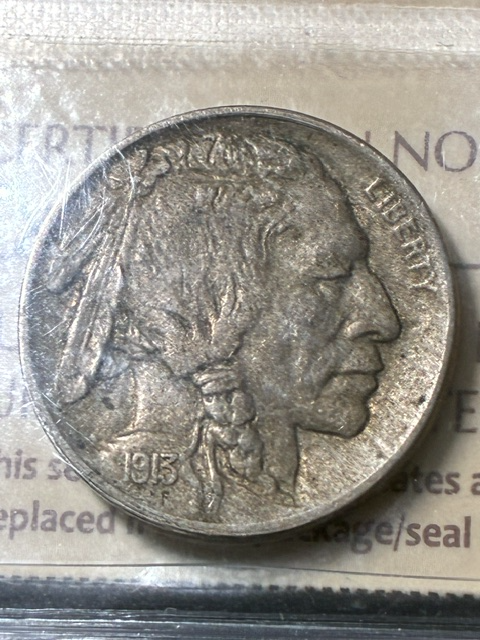 1913 USA Type 2 Nickel Graded AU 50