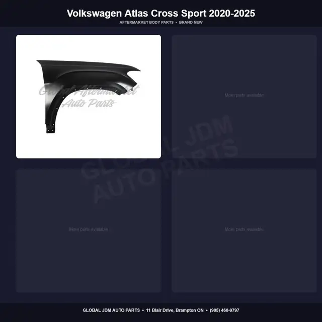 Volkswagen Atlas Cross Sport 2020-2025 Grille Fender Bumper