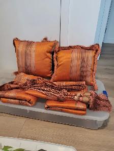 Ensemble de rideaux et coussins