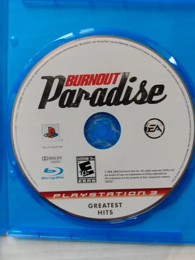 BURNOUT PARADISE PLAYSTATION 3 RACING GAME PS3 MINT CONDITION