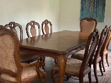 Dining set, high end wood dining table with 8 chairs