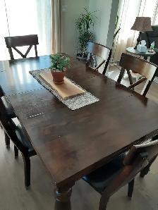 Solid wood Kitchen Table & 8 Chairs