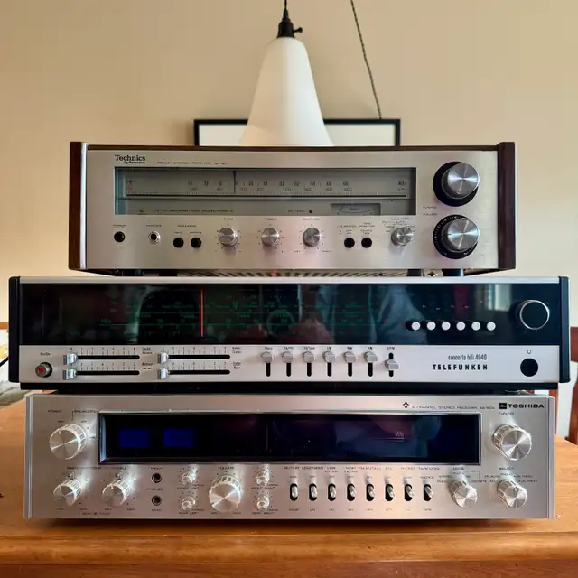Three stereo receivers