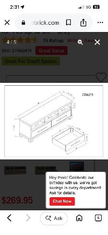 TV console with storage - Photo 3