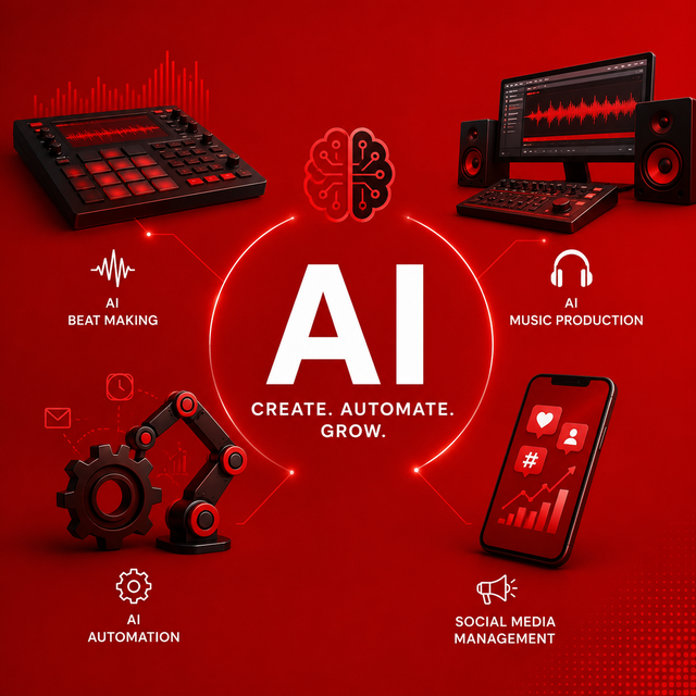 AI BEAT MAKING, AI MUSIC PRODUCTION, SOCIAL MEDIA MANAGEMENT
