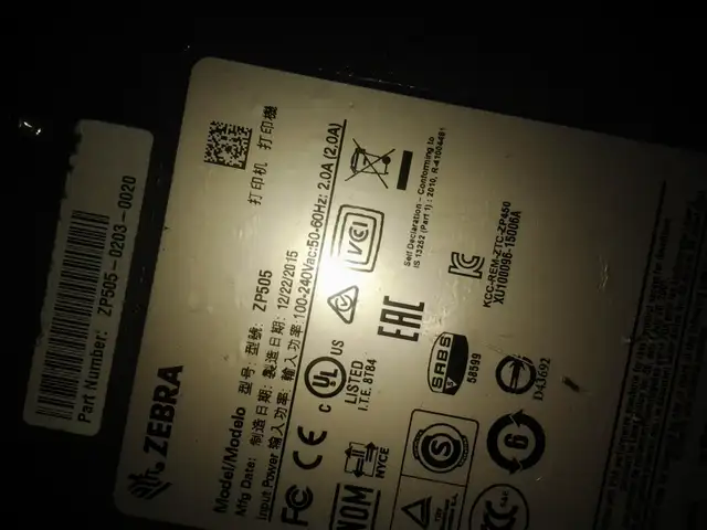 zebra thermal label printer usb   ethernet 500  zebra in stock 9