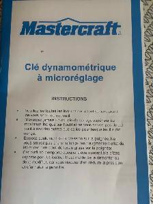 CLÉ DYNAMOMÉTRIQUE À MICRORÉGLAGE 1 /2 Mastercraft