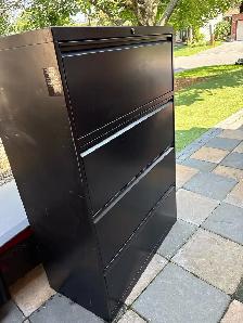 Black 4 drawer filing cabinet - Photo 2