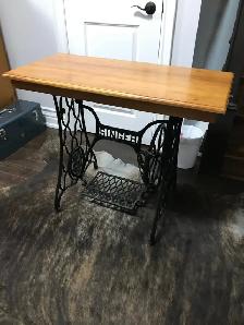 Antique Singer Sewing Machine Table Wood Top