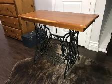 Antique Singer Sewing Machine Table Wood Top - Photo 2
