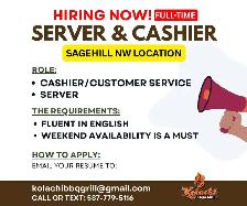 Urgent Hiring Restaurant Serverin NW Calgary