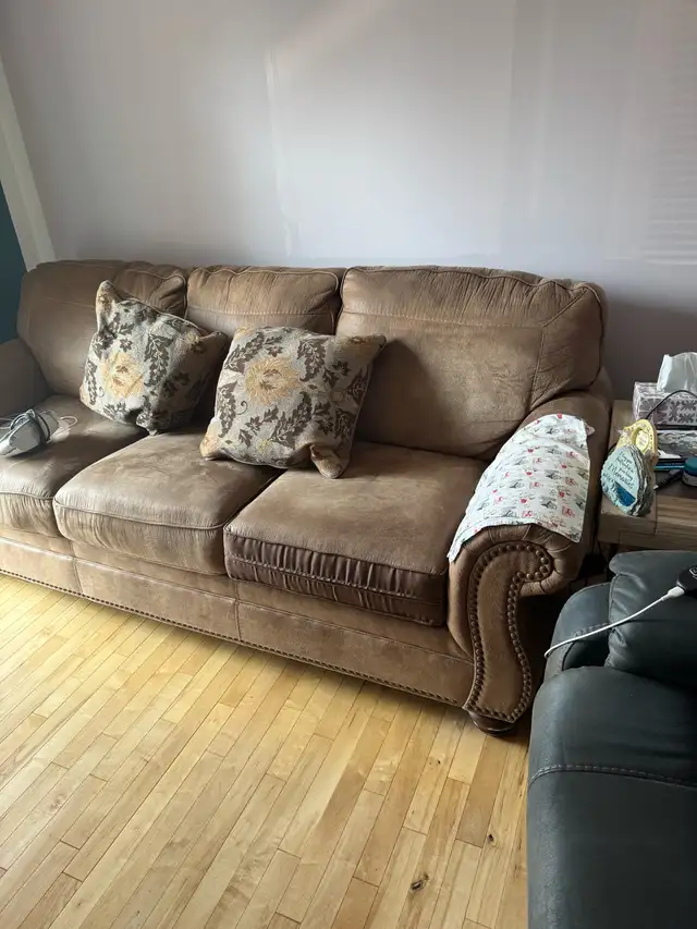 Suade leather couch for sale