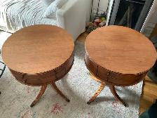 Vintage Mid Century Drum Side Tables - Photo 2