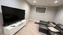 Faux leather sofa set with pull out bed and ottoman - Photo 3