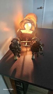 Chevaux avec charrette lumière/chariot ferme lampe - Photo 6